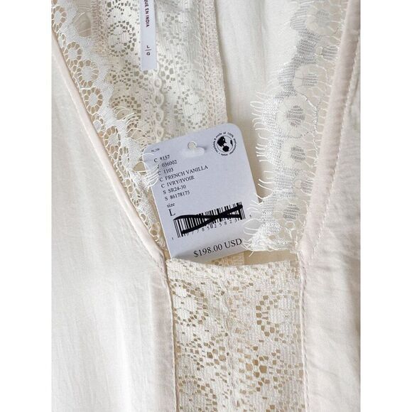 NWT Free People x Jen's Pirate Booty Angel Fire Kaftan in French Vanilla Large - Picture 6 of 9